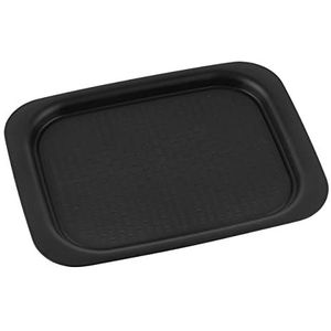 WENKO Antislipdienblad XL zwart, kunststof dienblad van hoge kwaliteit met antislipoppervlak en gestructureerde onderkant, praktische handgrepen voor het serveren van etenswaren, 45,5 × 2,3 × 33 cm
