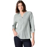 Cecil Dames Gestreepte seersucker blouse in Groen, Gr: XL