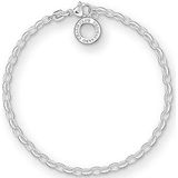 Thomas Sabo Dames Charm-armband Classic Charm Club 925 sterling zilver X0163-001-12, 18,50 cm, Sterling zilver, zonder steen
