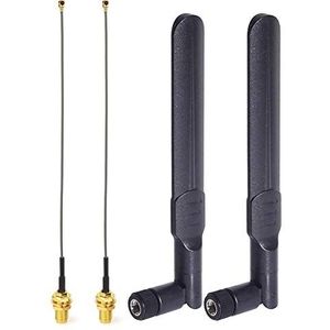 Bingfu Dual Band WiFi 2.4GHz 5GHz 5.8GHz 8dBi RP-SMA Male Antenna,15cm IPEX IPX U.FL to RP-SMA Female Cable (2-Pack) for Intel Fenvi HP DELL Wireless Mini PCI Express PCIE Network Card WiFi Adapter