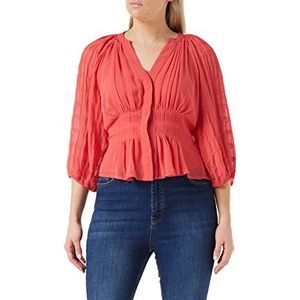 French Connection Cora geplooide blouse voor dames, bitterzoet, XL, Bitterzoet, XL