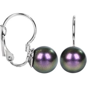 Levien Oorbellen Charmante oorbellen met parel Iridescent Purple Flap sLE0320, Standaard, Niet-edele metalen, Geen edelsteen