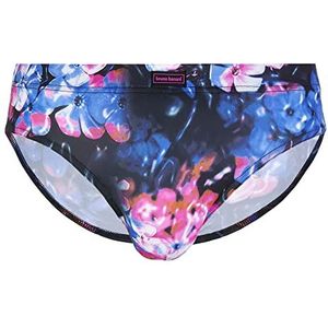 bruno banani Primrose Slip voor heren, zwart/paars/roze print, XL