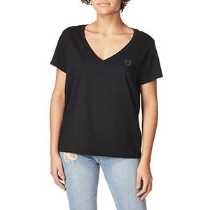 True Religion Crystal Horseshoe T-shirt voor dames, korte mouwen, V-hals, Onyxblauw, M