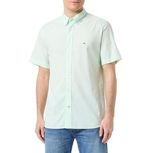 Tommy Hilfiger Heren Flex Gingham Rf Shirt S/S Casual Shirts, Groen, L, Mint Gel/Optic White, L