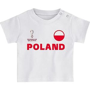 FIFA Unisex Kids Officiële Fifa World Cup 2022 Tee & Short Set - Polen - Home Country Tee & Shorts Set (pak van 1), Rood, 12 Maanden