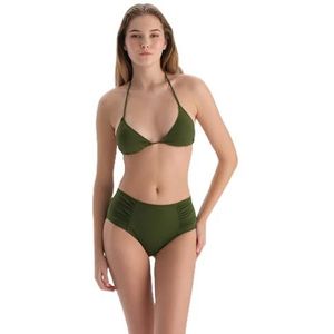 Dagi Kaki Knitted High Waist Briefs, Khaki, 40, Kaki, 40