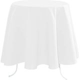 Tafelkleed Leon - wit - 180 rond - kerst - decoratie - eten - goedkoop - polyester