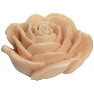 Hoogwaardige geurkaars als rozenbloesem in nude, van sojawas en katoenen lont, met rozengeur, grootte: H/Ø ca. 7 x 12 cm, 265 g