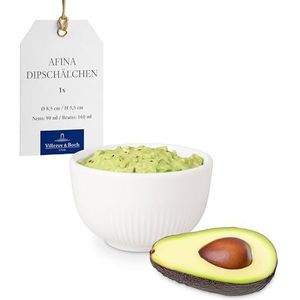 Villeroy & Boch - Afina Dipschaaltje van Premium Porselein, Klein Schaaltje voor Dips en Snacks, Made in Germany, Vaatwasser- en Magnetronbestendig, Stapelbaar, Wit