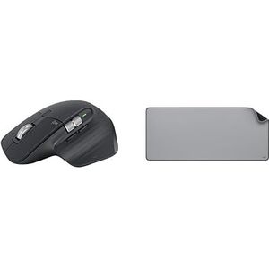Logitech MX Master 3S - Draadloze Performance muis met Ultrasnel Scrollen, Ergo, 8K DPI, Logitech Desk Mat - Studio Series, multifunctionele grote bureauonderlegger,bureaubeschermer met antislip laag