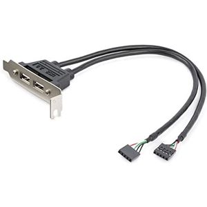 StarTech.com 2-poorts USB 2.0 Low Profile Slotplaat - vrouwelijk