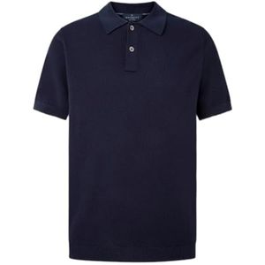 Hackett London Heren Ss Diagonal St Polo Knitwear, Blauw (zwart), 3XL