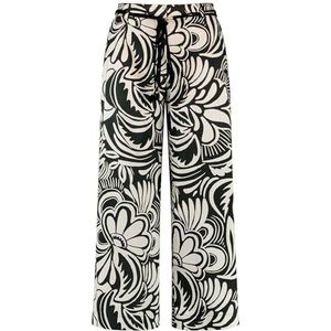 Gerry Weber vrijetijdsbroek voor dames, Ecru/wit/zwart opdruk, 38