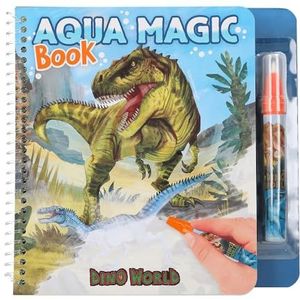 Depesche 12798 Dino World - Aqua Magic kleurboek met verborgen dinosaurusmotieven, creatief boek met 5 herkleurbare pagina's en een waterpotlood