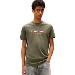 TOMMY JEANS Heren TJM REG DNA TEE EXT DM0DM21978, Groen, XS, Groen (tinnen groen), XS