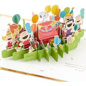Hallmark Pinda Comics SNOOPY & Friends, 3D en pop-up kaart, elke gelegenheid, verjaardag, Vaderdag, Charlie Brown, feest, goud