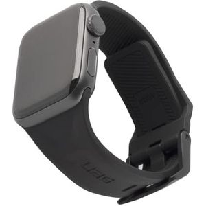 Urban Armor Gear Scout armband voor Apple Watch 41 mm / 40 mm / 38 mm [Watch SE, Series 8/7 / 6/5 / 4/3 / 2/1, siliconen reservearmband, roestvrijstalen sluiting] zwart