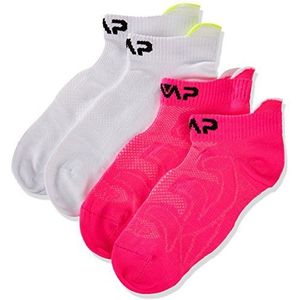 CMP Jongens Ultralight Running Sock Bipack, White-Pink Fluo, 28/30