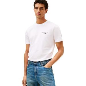 Tommy Hilfiger Heren merk liefde kleine Hilfiger TEE MW0MW41456 S/S T-shirt, wit, XS, Wit (wit), XS