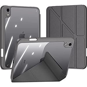 Anewone Compatibel met iPad Mini 6e generatie 8,3 inch (model 2021) - [ingebouwde penhouder] beschermhoes voor harde beschermhoes, transparant, grijs