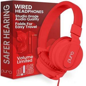 Puro Sound Labs - PuroBasic - Hoofdtelefoon - Rood - Volumebeperkend voor Kinderen