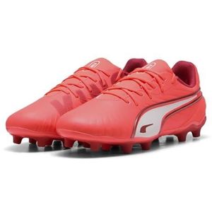 PUMA King Match FG/AG JR voetbalschoen, gloeiend rood wit-rood vuur, 12 UK, Gloeiende Rode PUMA Wit Rood Vuur, 31 EU