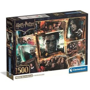 Clementoni - Puzzel met 1500 stukjes voor volwassenen en jongeren, speciale serie, Harry Potter, compacte doos met poster, cadeau-idee voor dames en heren, Made in Italy, 59,2 x 84,3 cm, 31763