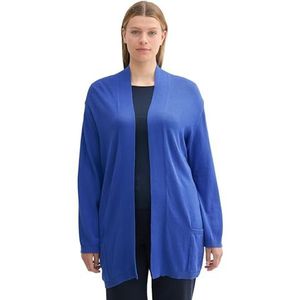 TOM TAILOR Dames Plussize Cardigan Gebreid, 10619 - Preppy Jean Blue, 46 Grote maten