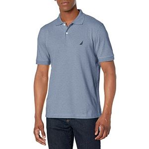 Nautica Piqué Poloshirt Shirt met korte mouwen voor heren, Deep Anchor Heather, S