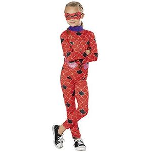 Rubies Ladybug kostuum voor meisjes, groene collectie, duurzaam, bedrukte jumpsuit en masker, officiële Miraculous Ladybug voor carnaval, Halloween, Kerstmis en verjaardag