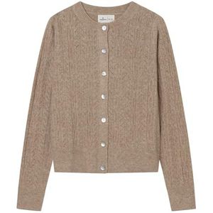 Springfield Pointelle Cardigan met knopen aan de voorkant, bruin, S voor dames