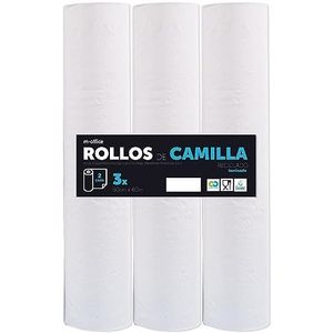 Rollo para Camilla, Rollo Papel para Camilla de Procedimientos Médicos, Masaje, Tratamientos de Belleza y Spa, Papel para Camilla de Estética y Masaje (60cm x 80m laminado reciclado, 3 unds)