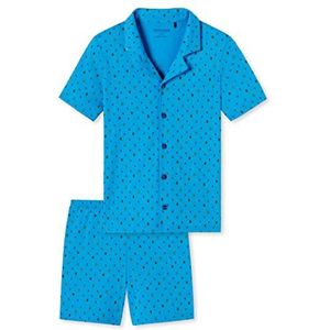 Schiesser Jongenspyjama, korte pyjama-set, Met blauwe patroon., 152 cm