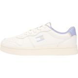 Tommy Jeans Dames The Greenwich leer EN0EN03006 Low Top, wit (ivoor/maagdenpalm stof), 3.5 UK, Wit Ivoor Maagdenpalm Stof, 36 EU