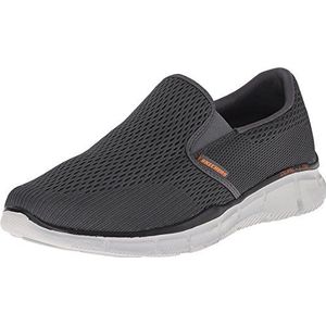 Skechers Equalizer Double Play Wide, fitnessschoenen voor heren, antraciet/oranje, 45.5 EU Breed