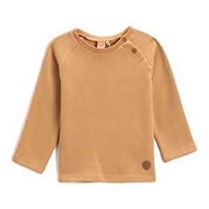 Koton Ribbed Button Detail Sweatshirt Katoen Unisex Baby Sweatshirt, lichtbruin (502), 12/18 meses