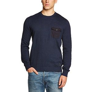 Wrangler - Heren- marine trui met contrasterende zak voor heren, zwart, S