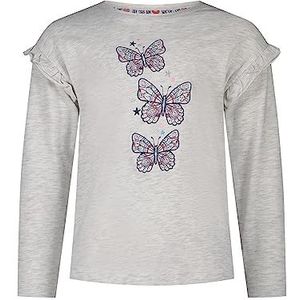 SALT AND PEPPER T-shirt voor meisjes en meisjes, met vlinderstuds, Zilvergrijs Met., 116/122 cm