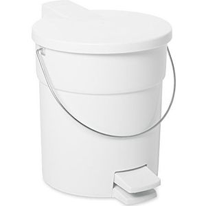 Rubbermaid Commerciële 4-1/2 gal HDPE Stap Op Prullenbak met Rigid Liner - Wit