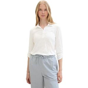 TOM TAILOR Poloshirt voor dames, 10315 - Whisper White, XL