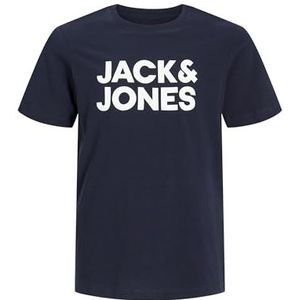 Jack & Jones Junior Jjecorp Logo Tee Ss Crew Neck Noos Jr T-shirt voor jongens, navy blazer, 140 cm