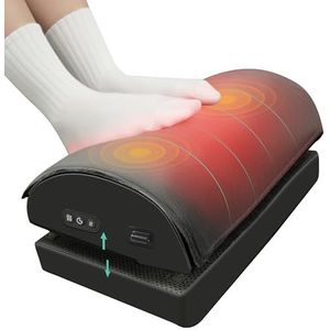 Snailax Voetsteun, bureau met warmte, voetsteunen onder het bureau met trillingsmassage, voetenbankje, voetkussen, voetensteun, voetenwarmer, ergonomisch voor thuis of op kantoor