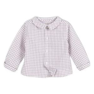 Gocco hemd, geruit, donkere aardbeien, normaal voor baby's, Donkere aardbeien, 9-12 Maanden