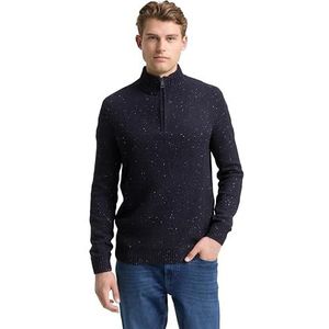 Tom Tailor - STRUCTURED MIX KNIT TROYER - Heren Trui - Blauw - Regular Fit
