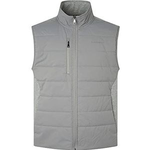 Hackett London Heren Hs Quilt Gilet Fz Hooded Sweatshirt, Zilver Grijs, S