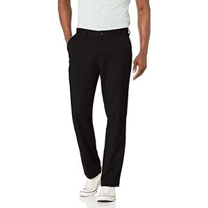 Nautica Men's Classic Fit Flat Front Stretch Solid Chino Deck Pant, True Black, 38W 32L