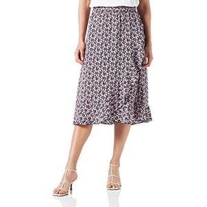 Only Onlcarly Flounce Wvn Noos Maxirok voor dames, zwart/paars flora flower, XXS