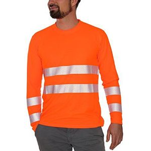 iQ-UV w6490024260-66-7XL UV-bescherming 50 plus lange mouwen T-shirt met waarschuwingsbescherming volgens EN20471 klasse 2, oranje Hv, 7XL