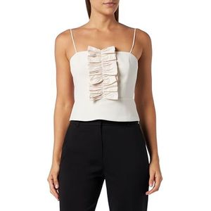 Pinko Multipletto Top Crepe Stretch Tank Top Mode Dames, O62_Perkament Past., 40 NL